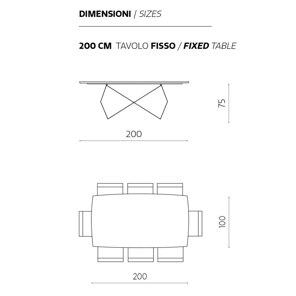 Table de Salon 200x100 en Placage Chêne et Métal - Cross Viadurini