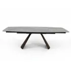 Table de Salon Extensible avec Plateau en Forme de Tonneau en Céramique Made in Italy - Verres Viadurini