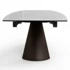 Table de Salon Extensible avec Plateau en Forme de Tonneau en Céramique Made in Italy - Verres Viadurini