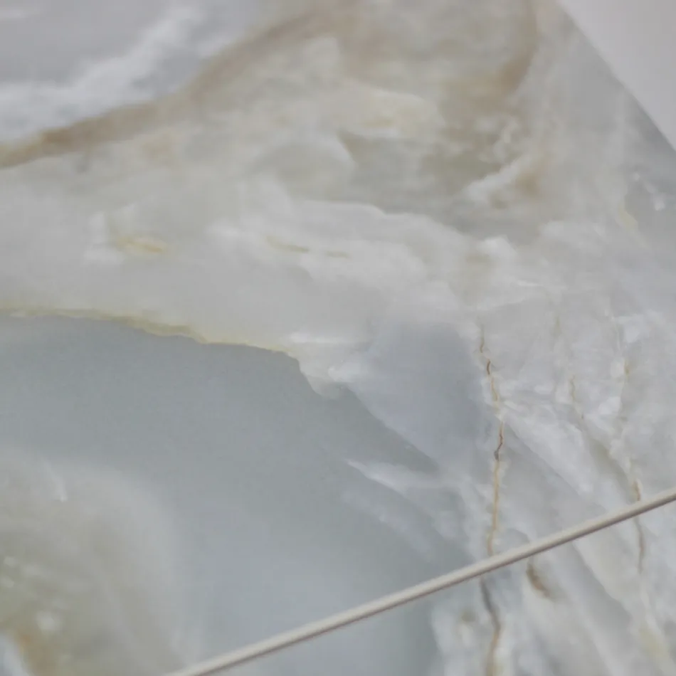 Table de Salon Extensible avec Plateau en Forme de Tonneau en Céramique Made in Italy - Verres Viadurini