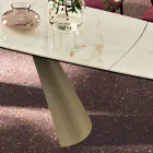 Table de Salon Extensible avec Plateau en Forme de Tonneau en Céramique Made in Italy - Verres Viadurini
