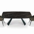 Table de salon extensible avec plateau tonneau en céramique fabriquée en Italie - Verres