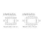 Table de Salon Extensible avec Plateau en Forme de Tonneau en Céramique Made in Italy - Verres Viadurini