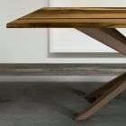 Table de Salon avec Plateau en Chêne et Résine Epoxy Colorée - Miklas Viadurini
