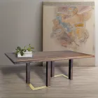 Table de salon avec structure en chêne noué Made in Italy - Giusy Viadurini