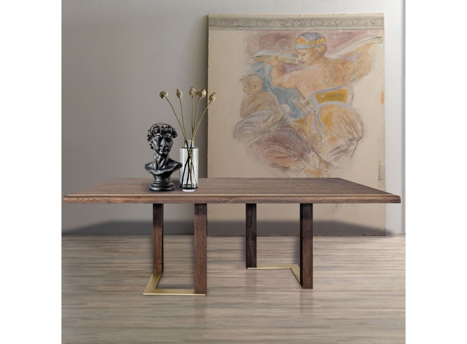 Table de salon avec structure en chêne noué Made in Italy - Giusy Viadurini