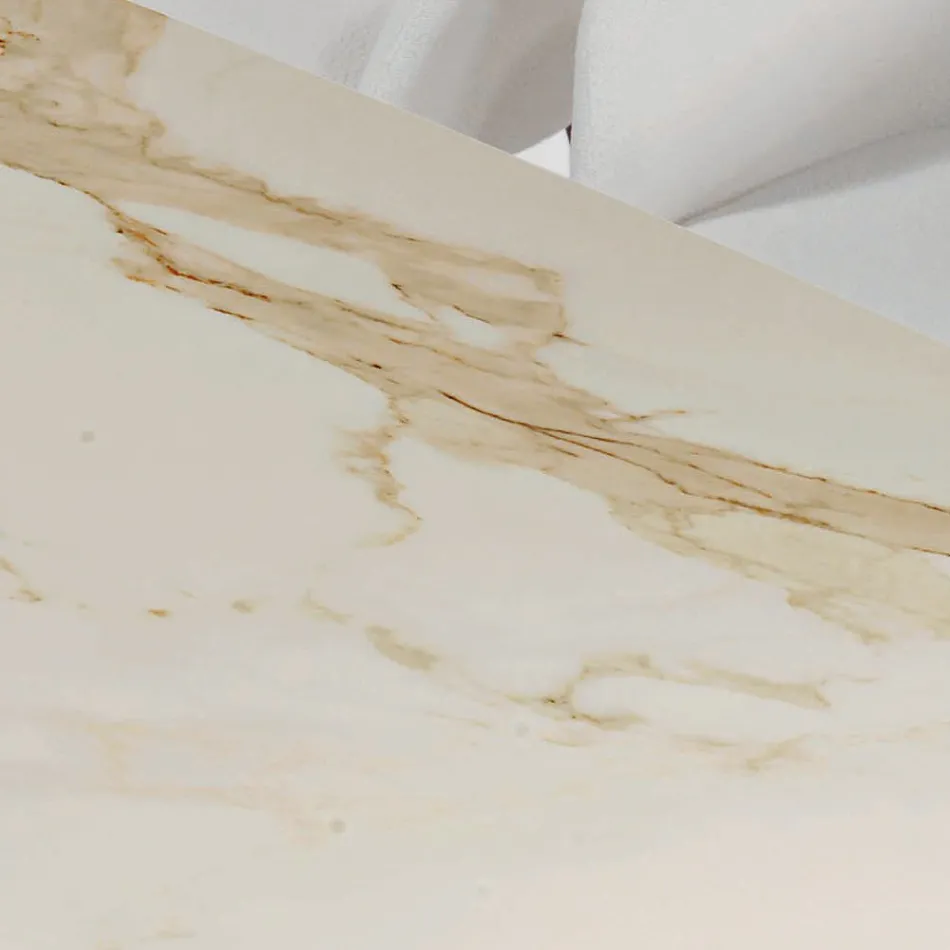 Table de salon fixe avec base en bois fabriquée en Italie - Equatore Viadurini