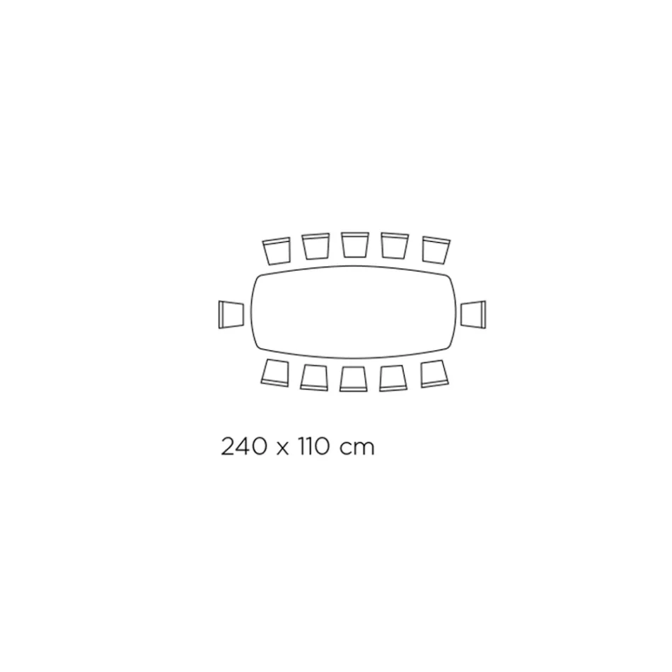 Table de Salon Fixe avec Plateau en Forme de Tonneau en Céramique Made in Italy - Verres Viadurini