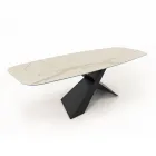 Table de Salon Fixe avec Plateau en Céramique Made in Italy - Vacances Viadurini