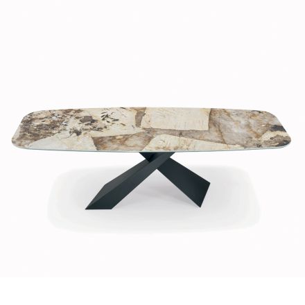 Table de Salon Fixe avec Plateau en Céramique Made in Italy - Vacances Viadurini
