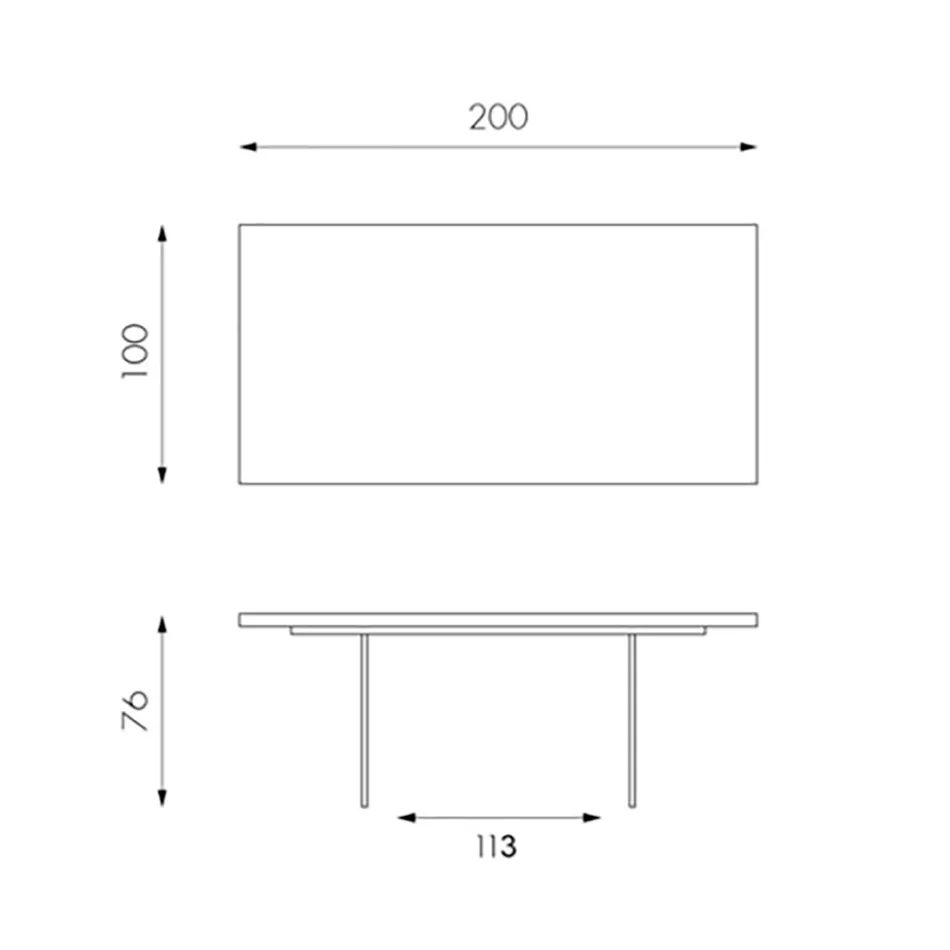 Table de Salon en Placage de Chêne et Base en Verre Trempé - Nicofisso Viadurini