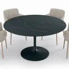 Table de salon ronde fixe en stratifié et aluminium fabriquée en Italie - Dollars Viadurini