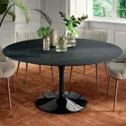 Table de salon ronde fixe en stratifié et aluminium fabriquée en Italie - Dollars Viadurini