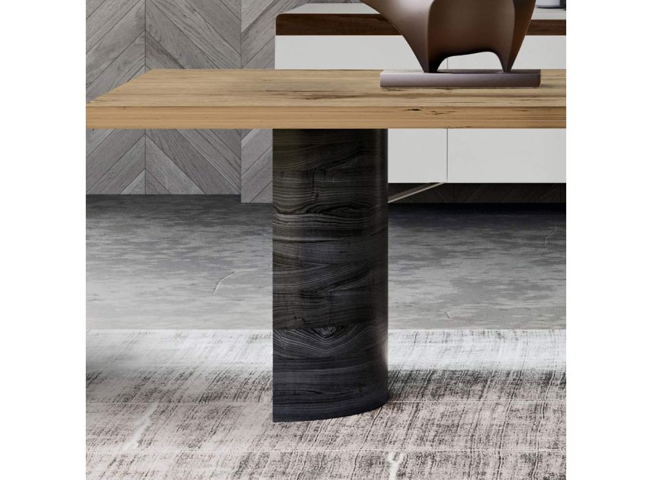 Table de salon moderne en bois massif fabriquée en Italie - Catrin Viadurini