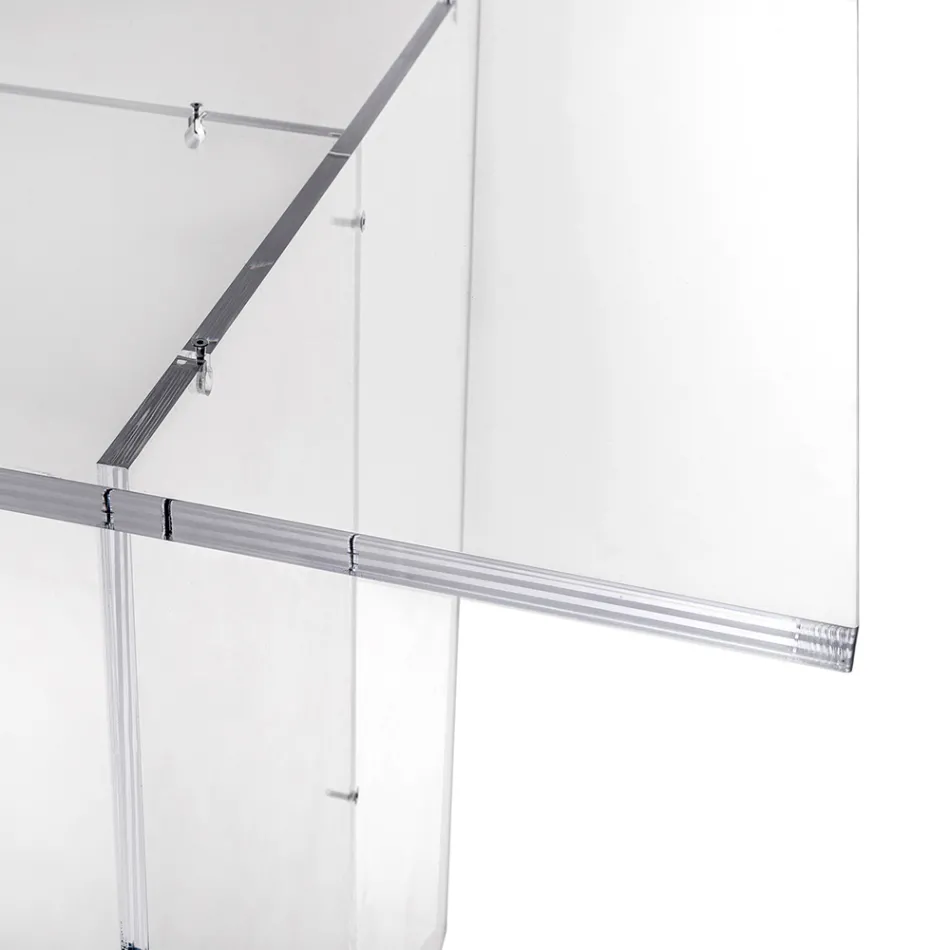 Table Selenia au design minimaliste en plexiglas transparent, fabriquée en Italie Viadurini