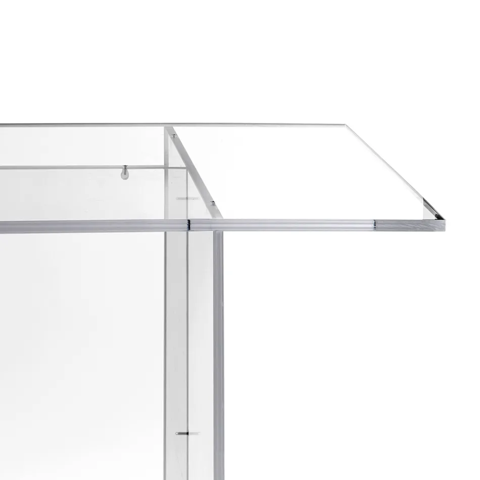 Table Selenia au design minimaliste en plexiglas transparent, fabriquée en Italie Viadurini