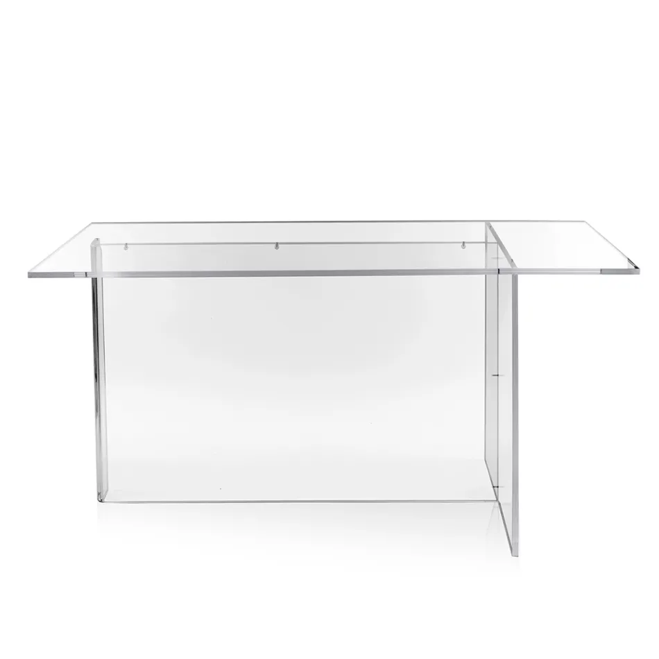 Table Selenia en plexiglas transparent au design minimaliste, fabriquée en Italie Viadurini