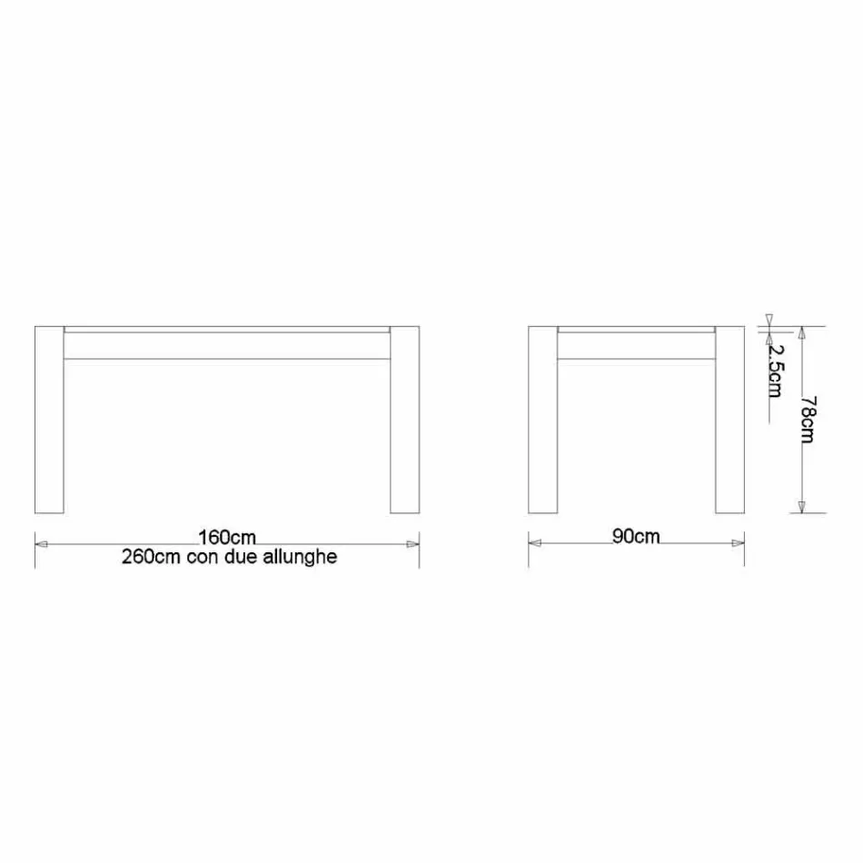Table design extensible jusqu'à 260cm en chêne Jacob Viadurini