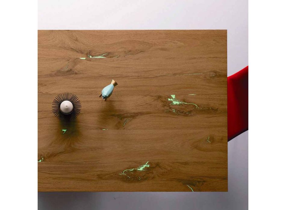 Table design extensible jusqu'à 294 cm en bois et métal Made in Italy - Nuzzo Viadurini