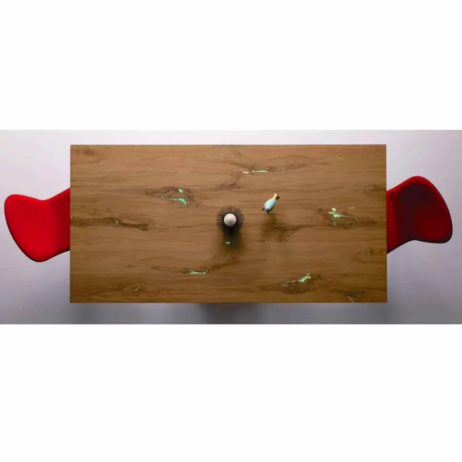 Table design extensible jusqu'à 294 cm en bois et métal Made in Italy - Nuzzo Viadurini