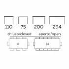 Table design extensible jusqu'à 294 cm en bois et métal Made in Italy - Nuzzo Viadurini