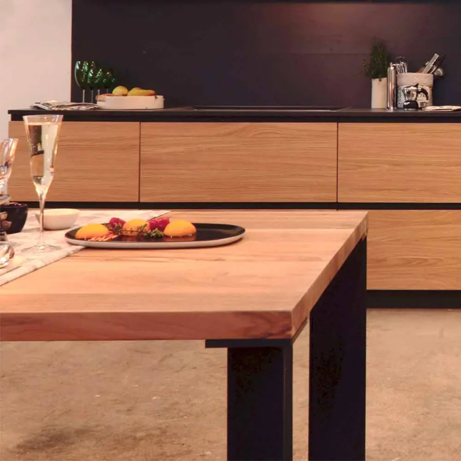 Table design moderne en noyer naturel, L180xP90cm, Yvonne Viadurini