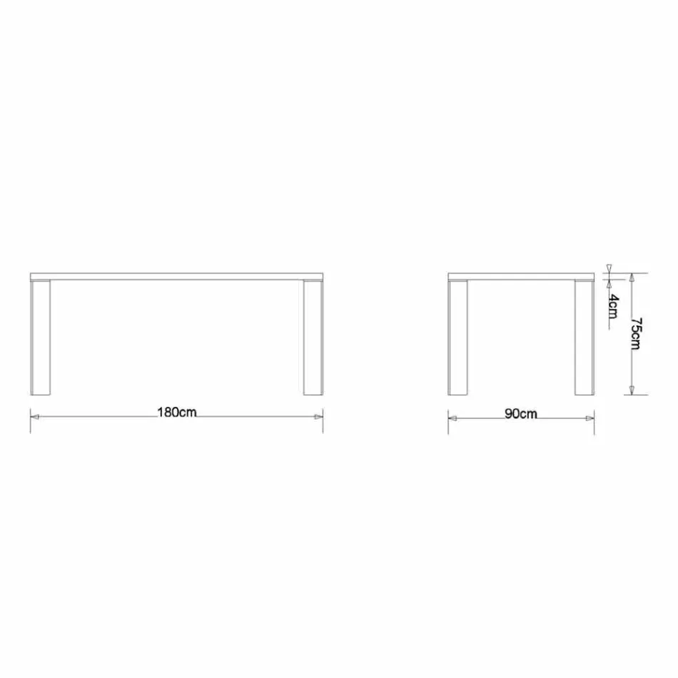 Table design moderne en noyer naturel, L180xP90cm, Yvonne Viadurini