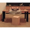 Table design moderne en noyer naturel, L180xP90cm, Yvonne