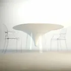 Table design avec base en cristal fabriqué en Italie, Teggiano Viadurini