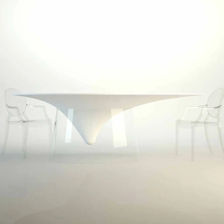 Table design avec base en cristal fabriqué en Italie, Teggiano Viadurini