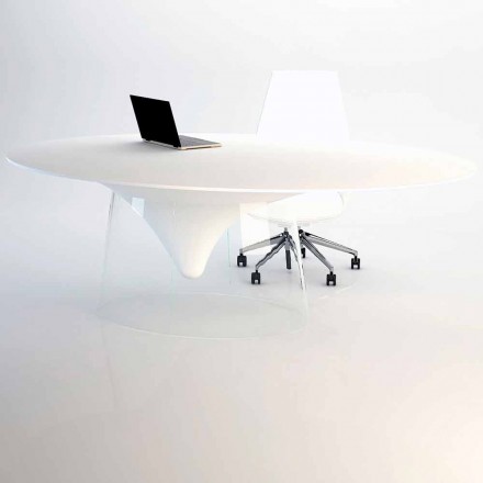 Table design avec base en cristal fabriqué en Italie, Teggiano Viadurini