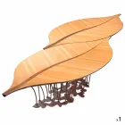 Table design plaqué chêne et noyer Fenice Viadurini