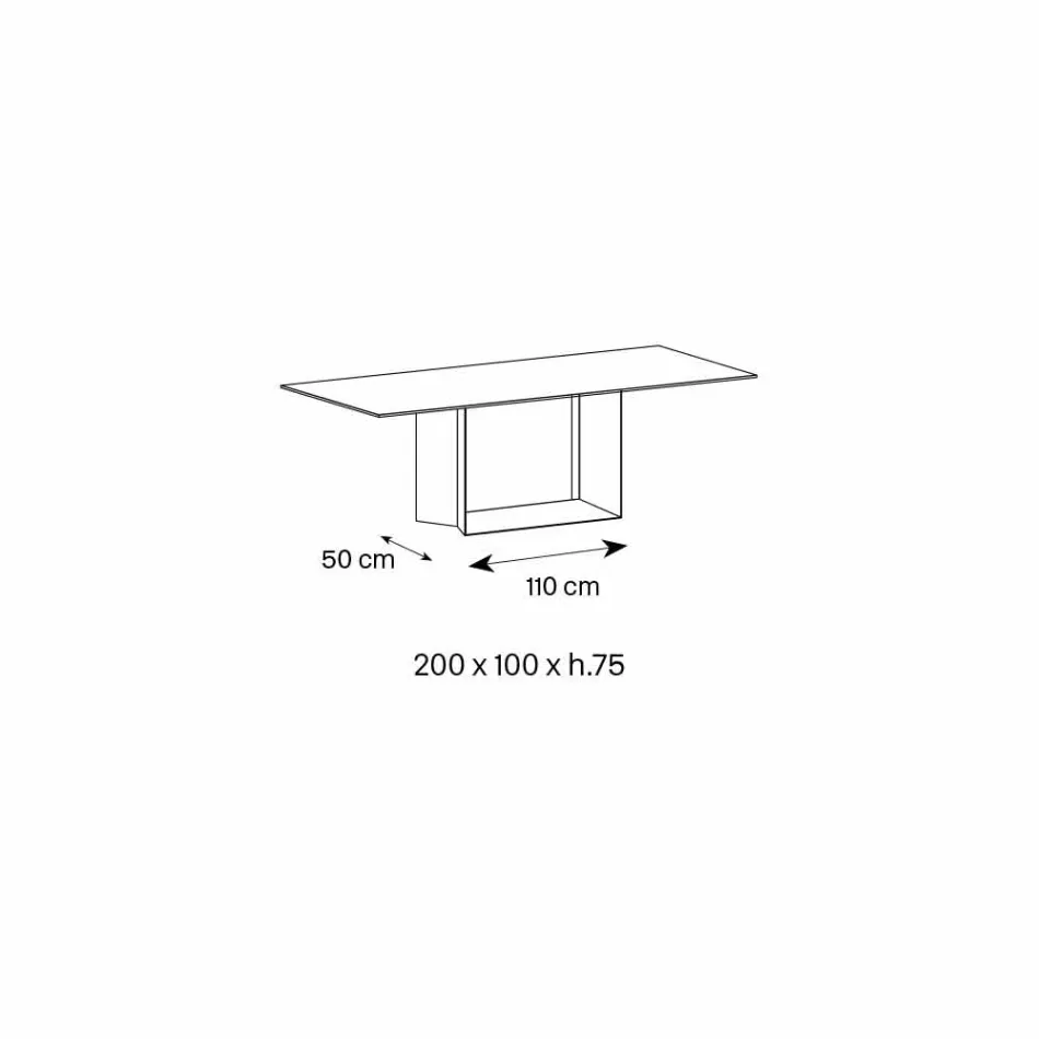 Table Design en Céramique et Métal Désir Noir Mat Fabriqué en Italie - Marron Foncé Viadurini