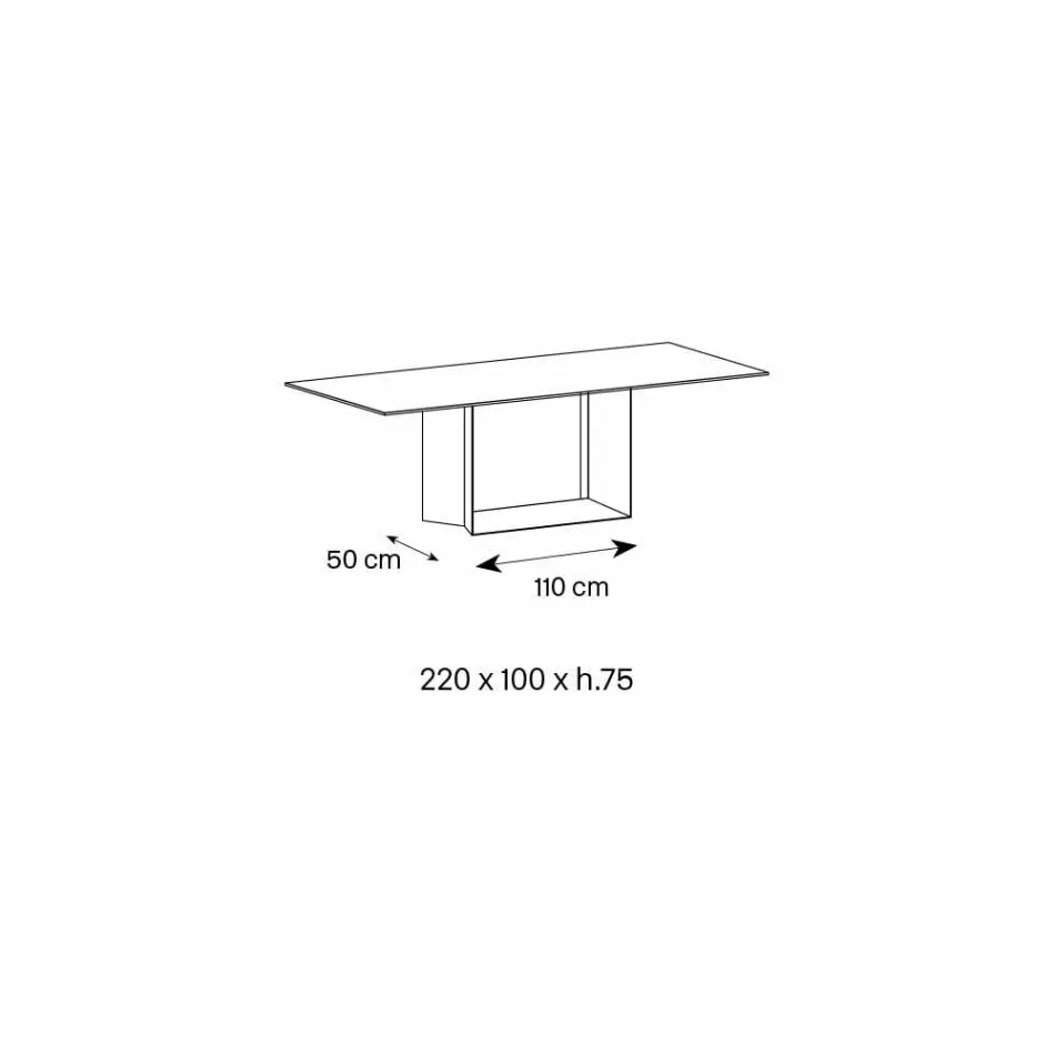 Table Design en Céramique et Métal Désir Noir Mat Fabriqué en Italie - Marron Foncé Viadurini