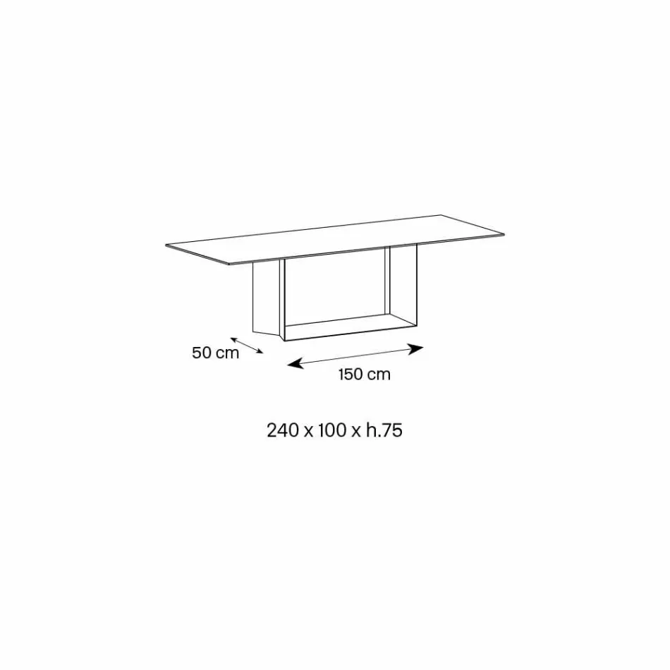 Table Design en Céramique et Métal Désir Noir Mat Fabriqué en Italie - Marron Foncé Viadurini