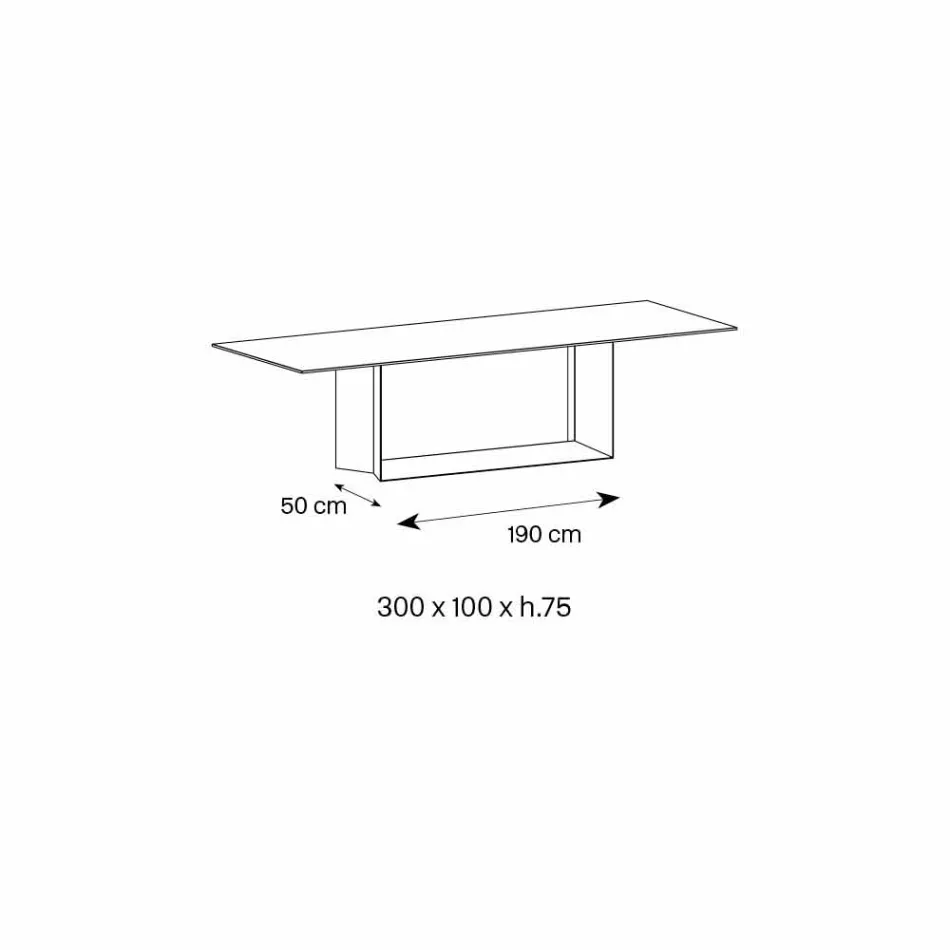 Table Design en Céramique et Métal Désir Noir Mat Fabriqué en Italie - Marron Foncé Viadurini