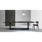 Table Design en Céramique et Métal Désir Noir Mat Fabriqué en Italie - Marron Foncé Viadurini