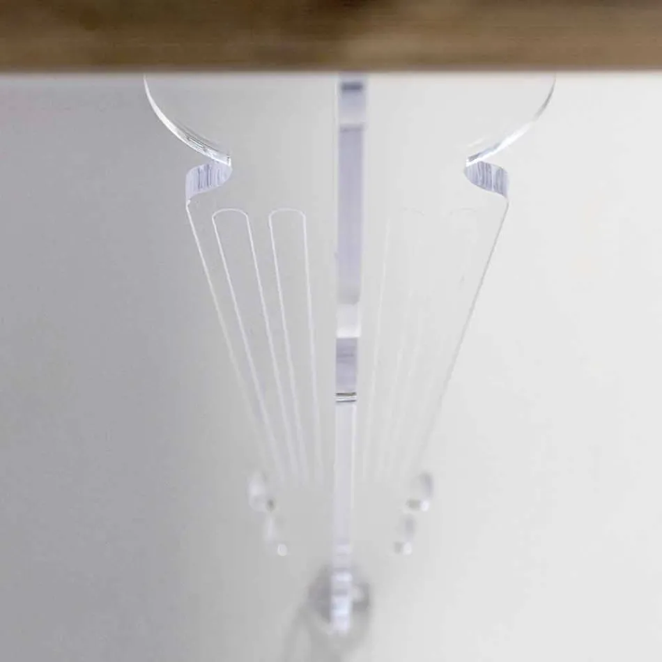 Table design en bois de sapin et plexiglas made in Italy, Castro Viadurini