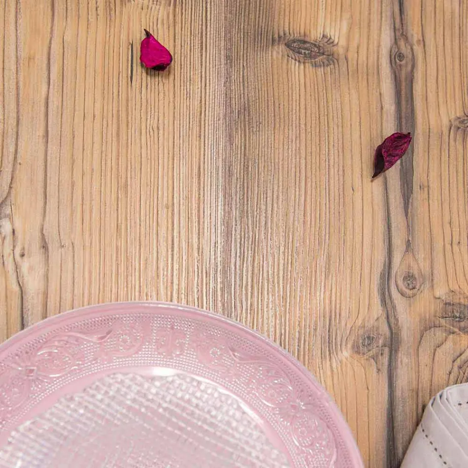 Table design en bois de sapin et plexiglas made in Italy, Castro Viadurini