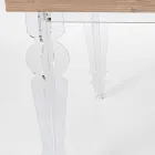 Table design en bois de sapin et plexiglas made in Italy, Castro Viadurini