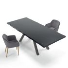 Table design en bois et acier jusqu'à 12 places fabriquée en Italie - Settimmio Viadurini