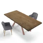 Table design en bois et acier jusqu'à 12 places fabriquée en Italie – Settimmio Viadurini