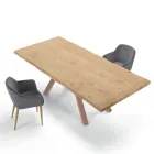 Table design en bois et acier jusqu'à 12 places fabriquée en Italie – Settimmio Viadurini