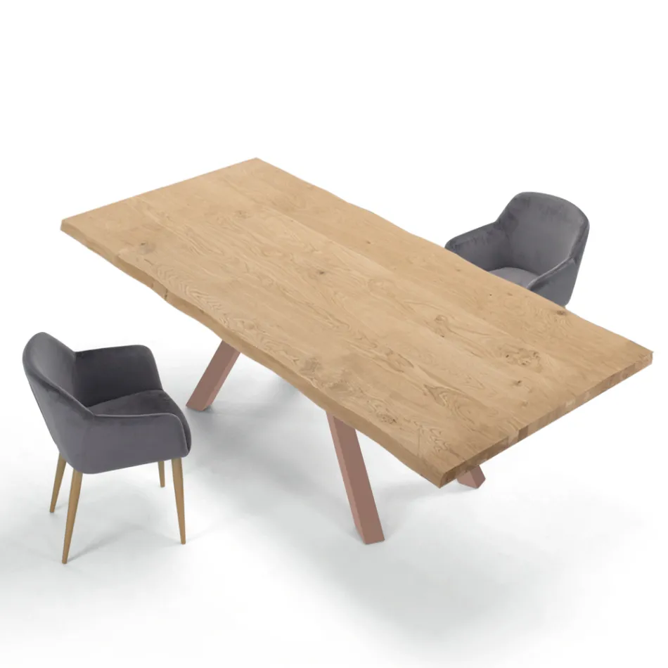 Table design en bois et acier jusqu'à 12 places fabriquée en Italie – Settimmio Viadurini