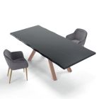 Table design en bois et acier jusqu'à 12 places fabriquée en Italie – Settimmio Viadurini