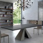 Table design en bois plaqué et acier fabriquée en Italie – Dalmata Viadurini