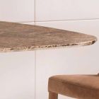 Table Design en marbre Emperador foncé 130x130 cm, fabriquée en Italie - Nuvolento Viadurini