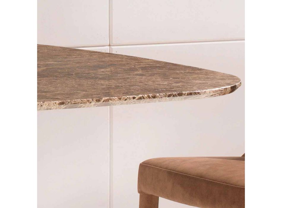 Table Design en marbre Emperador foncé 130x130 cm, fabriquée en Italie - Nuvolento Viadurini