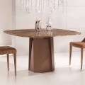 Table de Design en Marbre Emperador Dark 130x130 cm , Made in Italy –Nuvolento