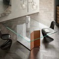 Table en métal et marbre avec plateau en verre de luxe Made in Italy - Minera